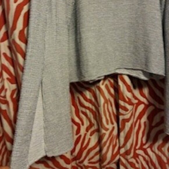 ZARA Top, Light Gray with Bell Sleeves sits at waist, Cotton Rayon blend, Small - Picture 5 of 9